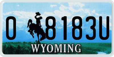 WY license plate 08183U