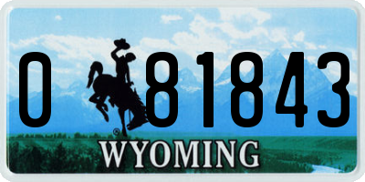 WY license plate 081843
