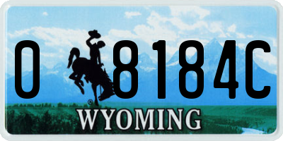 WY license plate 08184C