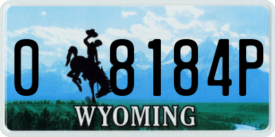 WY license plate 08184P