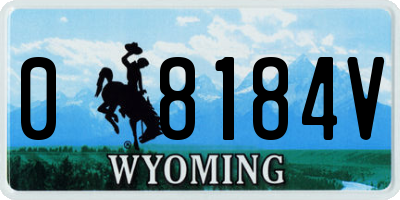 WY license plate 08184V