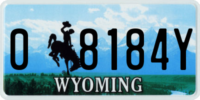 WY license plate 08184Y