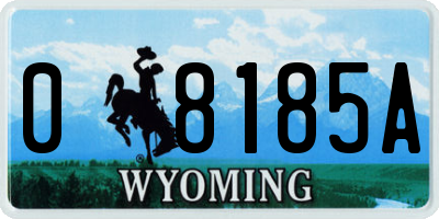 WY license plate 08185A