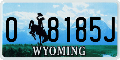WY license plate 08185J
