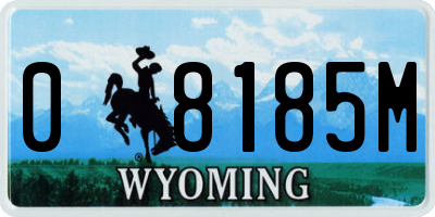 WY license plate 08185M