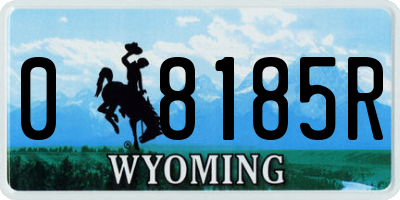 WY license plate 08185R