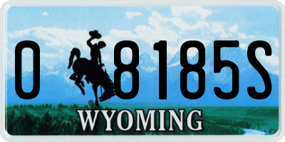 WY license plate 08185S