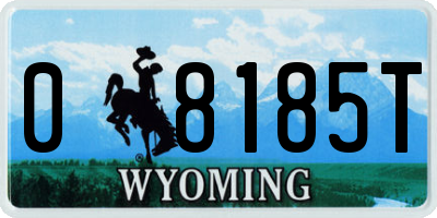 WY license plate 08185T