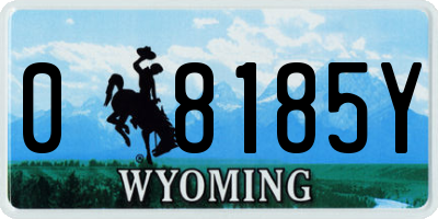 WY license plate 08185Y