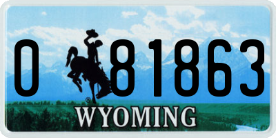 WY license plate 081863