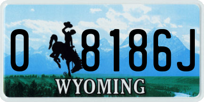 WY license plate 08186J