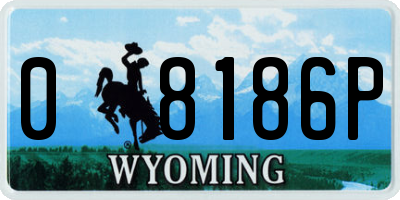 WY license plate 08186P