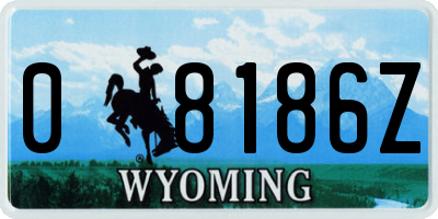 WY license plate 08186Z