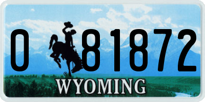 WY license plate 081872