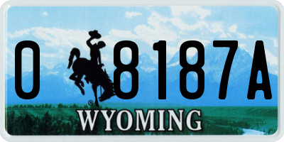WY license plate 08187A