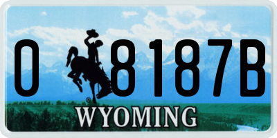 WY license plate 08187B
