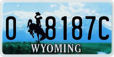 WY license plate 08187C