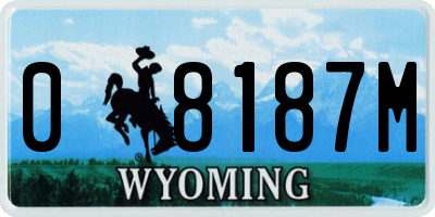 WY license plate 08187M