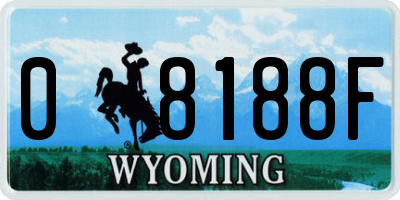 WY license plate 08188F