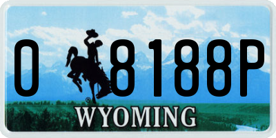 WY license plate 08188P