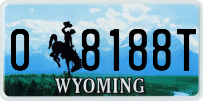 WY license plate 08188T