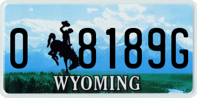 WY license plate 08189G