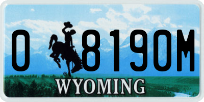WY license plate 08190M