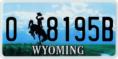 WY license plate 08195B