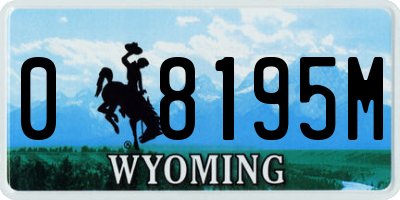 WY license plate 08195M