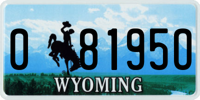 WY license plate 08195O