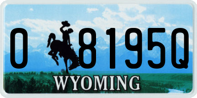 WY license plate 08195Q