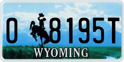 WY license plate 08195T