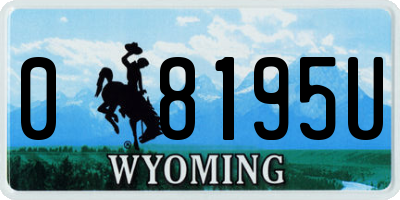 WY license plate 08195U