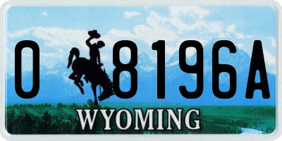 WY license plate 08196A