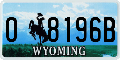 WY license plate 08196B