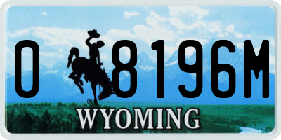 WY license plate 08196M