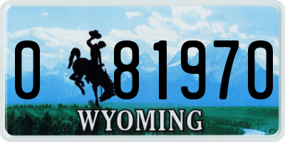 WY license plate 081970