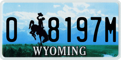 WY license plate 08197M
