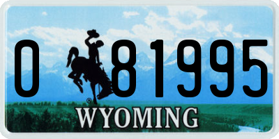 WY license plate 081995