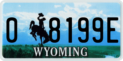 WY license plate 08199E