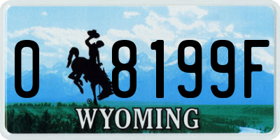 WY license plate 08199F