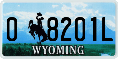 WY license plate 08201L