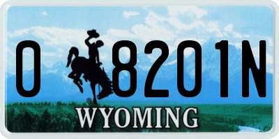 WY license plate 08201N