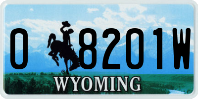 WY license plate 08201W