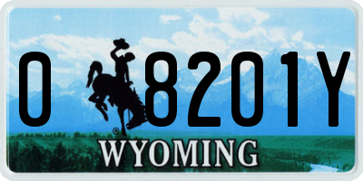 WY license plate 08201Y