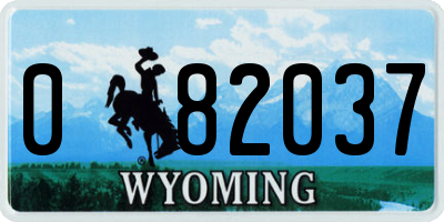 WY license plate 082037