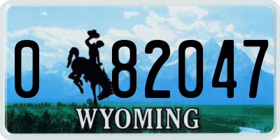 WY license plate 082047