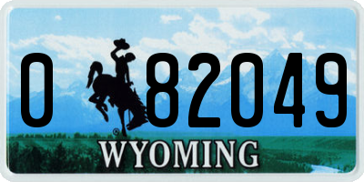 WY license plate 082049