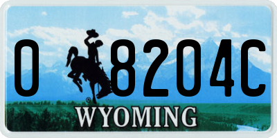 WY license plate 08204C