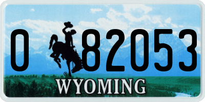 WY license plate 082053